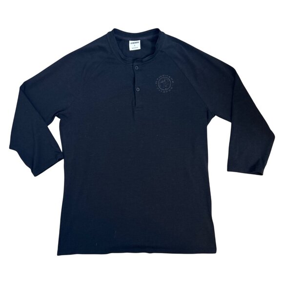 Gymshark Legacy Henley Men’s L Shirt Black 3/4 sleeve Athletic Casual Top - Picture 8 of 13